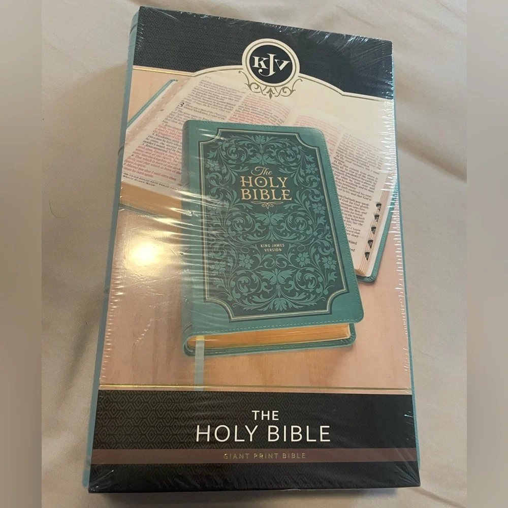 The Holy Bible King James Version Beautiful Teal Cover NWT - Picture 2 of 5